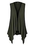 MBJ Women's Lightweight Sleeveless Solid/Tie-Dye Open Front Drape Vest Cardigan S-XXXL Plus Size