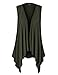 MBJ WSK1071 Womens Lightweight Sleeveless Draped Open Cardigan XXXL OLIVE