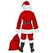 Teen/Men's Perfect Skinny Santa Costume - Including Gear - Coat, Pants, Belt, Boot Covers, Hat, Wig, Beard, Gloves and Santa Sack, STD Size