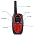 Kids Walkie Talkies FLOUREON Walkie Talkie for Kid 22 Channel Two Way Radios Long Range 3000M (MAX 5000M Open Field) UHF Handheld Outdoor Walkie Talkies(Red)