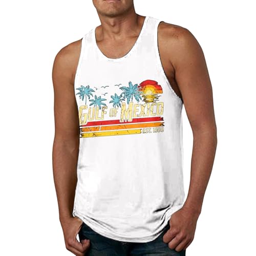 iTNHFP Men's Vest Sleeveless Henley Shirts Beach Tank Top Hippie Shirts Summer Vacation Hawaiian Vest for Men Tie-dye/Blue 3XL (UK, Alpha, M, Regular, Regular, White)