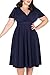 BLINGLAND Women's V-neckline Stretchy Midi Plus Size Cocktail Dress