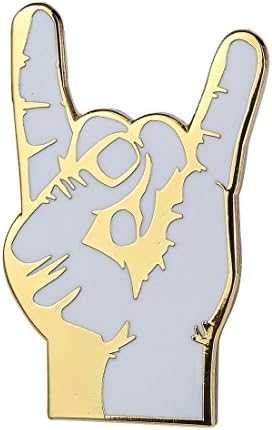 Last Valentine Rock Lapel Pin Nickel Plated Color White and Gold Enamel Pin