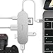 HAVIT USB-C Hub, HDMI Output (Support 4K), 3.1 Type-C Hub with Power Delivery for Charging, 3 SuperSpeed USB 3.0 Ports, SD/SDHC, Support New MacBook Pro 2016/2017, Silver
