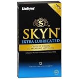 Lifestyles SKYN Extra Lubricated NON-LATEX Polyisoprene Condoms with Silver Pocket/Travel Case-12 Count
