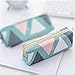 Portable Pencil Case Cute Canvas Pen Bag Pencil Pouch with Zipper Pen Holder for Student (Green)