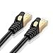 TNP CAT 7 Ethernet Cable 1.5ft High Speed 10 Gbps 600MHz Black CAT7 Connector LAN Network Gigabit Internet Wire Patch Cord with Professional S/STP Gold Plated Premium Shielded Twisted Pair