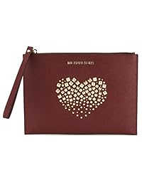 Michael Kors Jet Set Corazón Tachuelas XL Giftables Cremallera Cuero Clutch Muñeca