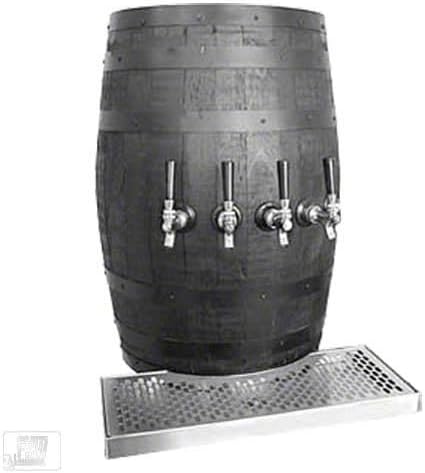 Glastender (WB-4) - Wood Barrel 4-Faucet Wall Mount Tower