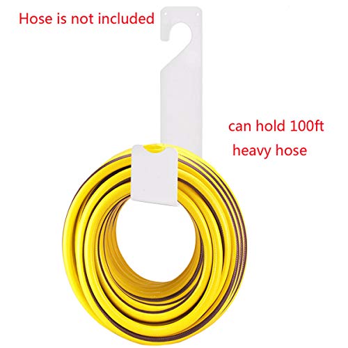 NIDAYE Garden Hose Holder - Wall Mount Heavy Duty Rust-Free Hose Hook Powerful Hose Hanger Hold 100ft Hose (White) - Keep Your Backyard Neat and Clean