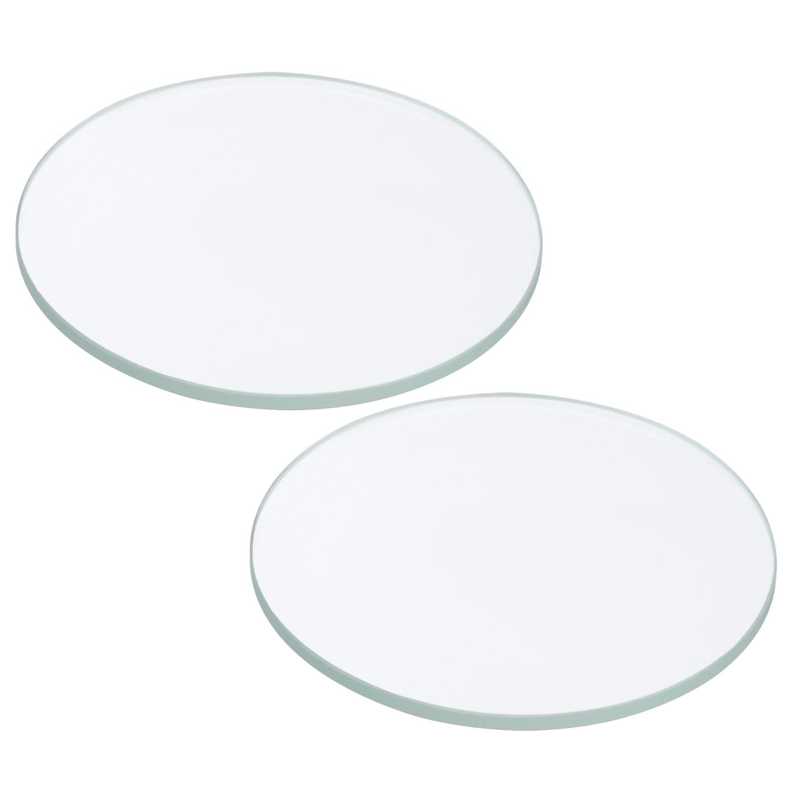 PATIKIL 1.51x0.06" Transparent Glass Flashlight Lens, 2 Pack, LED, Durable, Polished Edges