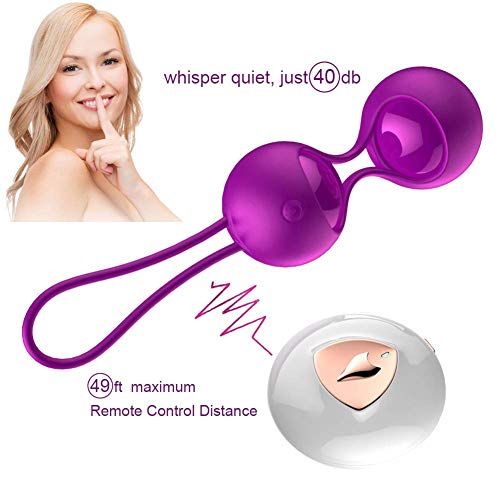 Kegel-Palline-Silicone-Ben-Wa-Balls10-Modalita-di-MassaggioRemote-Controllo-USB-Ricaricabile-Controllo-della-Vescica-ed-Esercizi-del-Pavimento-Pelvico-per-DonnaViola