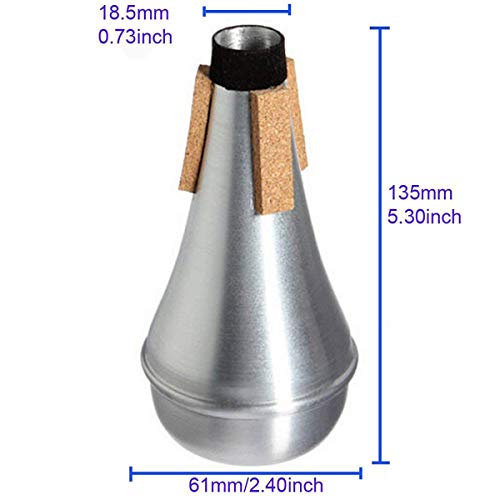 SunTrade Lightweight Aluminum Practice Trumpet Mute Silencer for Jazz Horn Music