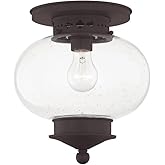 Livex Lighting 5036-07 Harbor 1-Light Ceiling Mount, Bronze