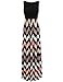Sherosa Womens Plus Size Empire Waist Chevron Zigzag Floor Length Maxi Dress (XL, Black)