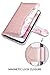 iPhone 8 Case, iPhone 7 Case, ULAK Premium PU Leather iPhone 8 Wallet Case with Kickstand Card Holder ID Slot and Hand Strap Shockproof Protective Cover for Apple iPhone 7/8 4.7 Inch, Rose Gold Floral