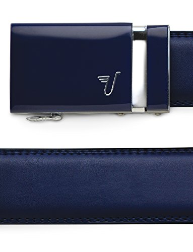 Mission Belt Men's Ratchet Belt - Admiral - Deep Blue Buckle / Deep Blue Leather, Large (36 - 38)