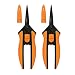 Fiskars 399241-1002 Micro-Tip Pruning Snips, Non-Stick Blades 2 Pack Orange primary
