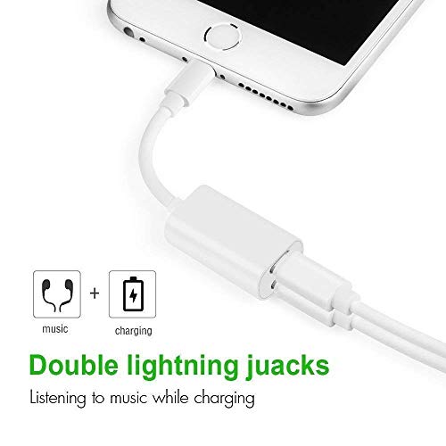(Apple MFi Certified) Dual Lightning iPhone Splitter Cable, iPhone