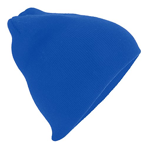 Beechfield Plain Basic Knitted Winter Beanie Hat (One Size) (Bright Royal)