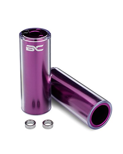 BMX Bike Pegs by BC Bicycle Company – Aluminum Core with PC Outer Sleeve – Purple