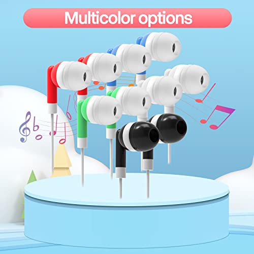 Hongzan 100 Pack Classroom Earbuds Headphones Bulk for School Kids Children, Wholesale Durable