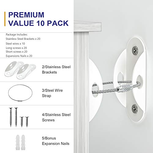 Furniture Anchors (10 Pack) 2023 Upgraded Furniture Straps for Baby