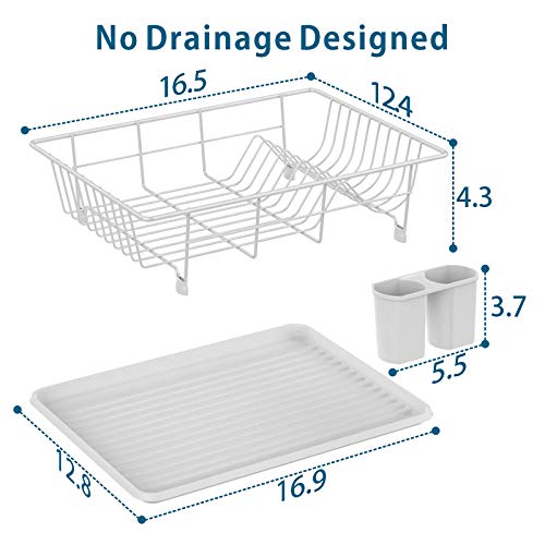Dish Drying Rack, Ace Teah Small Dish Rack Drainer with Drain Board for