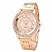 Hotsale! Wensltd Women's Crystal Bracelet Stainless Steel Analog Quartz Wrist Watch (GOLD)