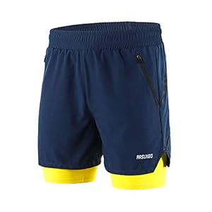 ARSUXEO Heren 2 in 1 actieve hardloopshorts met 2 ritszakken B191