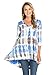 Frumos Womens Tunic 3/4 Sleeve Hi-Low Tie Dye Tunic Top Grey Royal X-Large