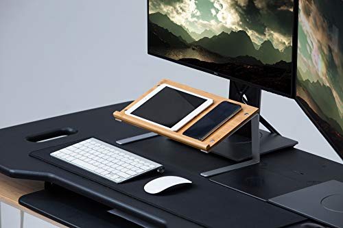 JackCubeDesign Bamboo Tablet Smartphone Book Stand Mobile Cell Phone Display Organizer Shelf Desktop Computer Laptop Document Holder for Desk(14 x 6.7 x 5.3 inches) -:MK294B