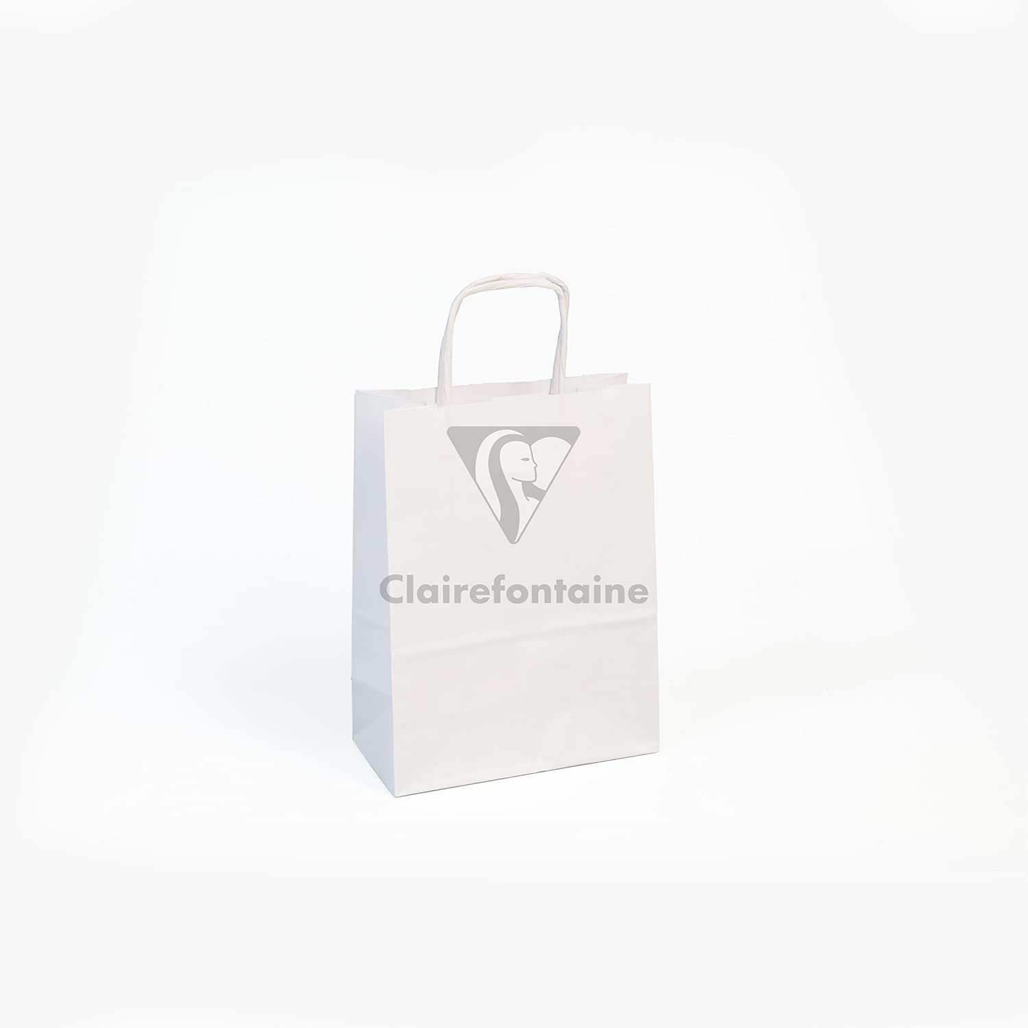 Clairefontaine 395608C - A Pack Of 25 Kraft Gift Bags - 16x8x21cm - 100g - Colour : White - Twisted Handles Ideal For : Gift Wrapping, Food Industry, Basic Bag