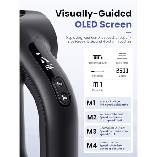 Bob and Brad D6 Pro Plus Massage Gun with Heat, Deep Tissue Muscle Massage Gun with 16mm Amplitude, Electric Handheld Massager Percussion Massage Device for Muscle Pain Relief, Gifts for Men Women