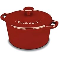 Cuisinart CI630-20CR Chef's Classic Enameled Cast Iron 3-Quart Round Covered Casserole, Cardinal Red