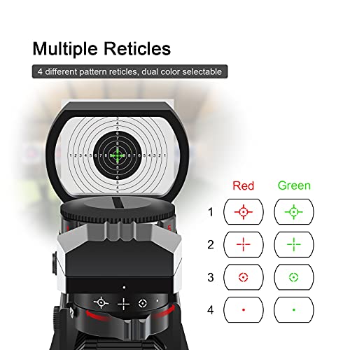 OTW Reflex Sight Field Sport Red and Green Reflex Sight with 4 Reticles
