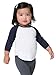 American Apparel Infant Poly-Cotton 3/4 Sleeve Raglan - White/Navy / 6-12M