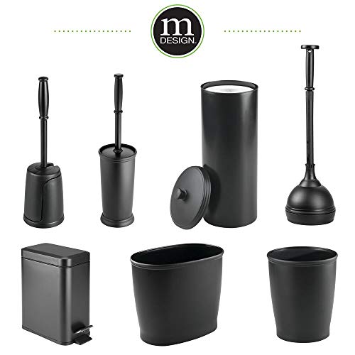 mDesign Compact Freestanding Plastic Toilet Bowl Brush and Holder for