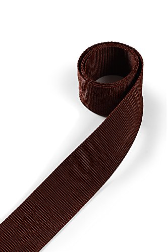 1buy3 Webbing made of polypropylene 20 mm wide, 12 metres long, Colour: 6 - Mahogany brown | also 25mm, 30mm, 40mm or 50mm wide | in 4 metres or 12 metres | 30 colours