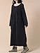 Mordenmiss Women's Long Sleeve Baggy Solid Denim Dress Black,One Size