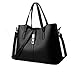 Fashion Road Womens Pu Leather Handbag Lady's Line Tote Bags Black