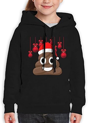 Christmas Poop Emoji Smiley Teenagers Unisex No Pockets Fashion Baseball Pullover Hoodie