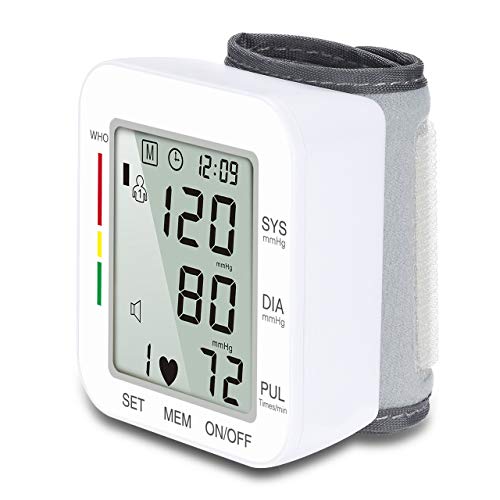 Hong S Blood Pressure Monitor Full Automatic Wrist Cuff BP Monitor Fast Reading Blood Pressure Meter with 180 Reading Memory