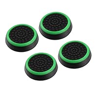 SeniorMar 4pcs Silicone Anti-Slip Striped Gamepad Keycap Controller Thumb Grips Protective Cover for PS3/4 for X Box One/360 - Black & Green