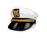 Big Mo’s Toys Adult Yacht Captain Hat; Halloween, Masquerade Dress Up Costume Party Cap, One Size