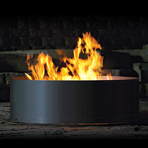 12" Tall Steel Campfire Fire Ring Solid Heavy Duty Design Unpainted