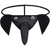 DKEGIFF Men's Elephant Funny Thongs Low Waist G-String Underwear | Male Trunk Lingerie, Naughty Bottom, Christmas Pants