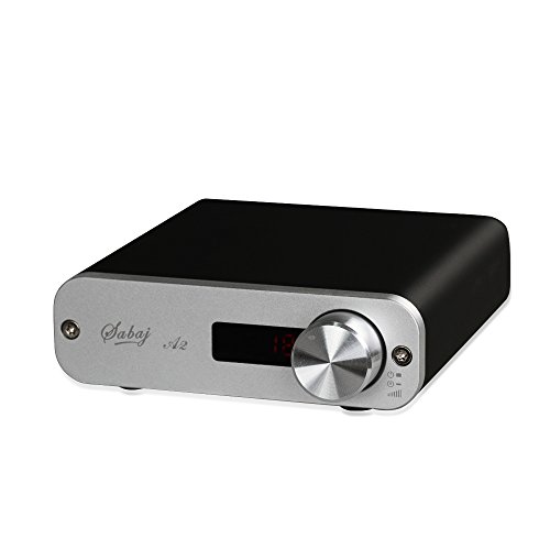 Sabaj A2 Small Desktop Stereo Audio Digital Amplifier with Bluetooth 4.0 USB Optical Input 55Wx2 Silver - Thumbnail 2