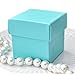 Mini Square 2x2x2 Wedding Bridal Shower Favor Box with Lid (10 Count)- Robin Egg Blue