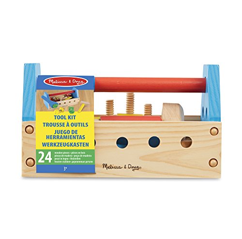 Melissa & Doug Take-Along Tool Kit Wooden Construction Toy (24 pcs)